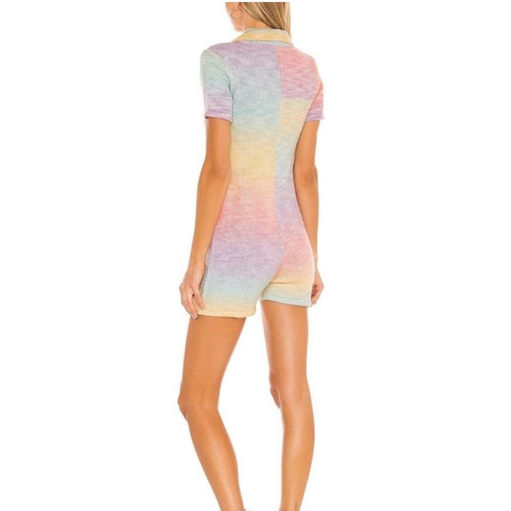 Frankies Bikinis NEW “Rose”knitted short sleeved shorts romper, size small. - Picture 5 of 14
